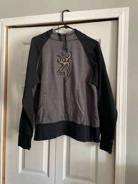 Browning Two-Tone Black and Gray Hoodie Sweatshirt